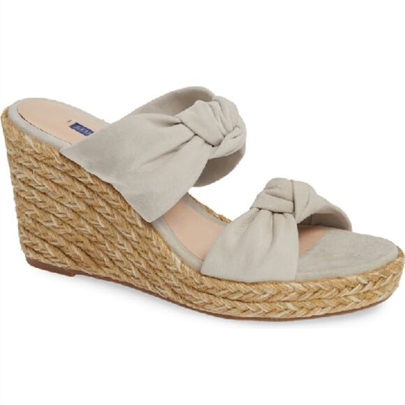 Stuart Weitzman Sarina Suede Espadrille Wedge Sandals - Picture 1 of 6